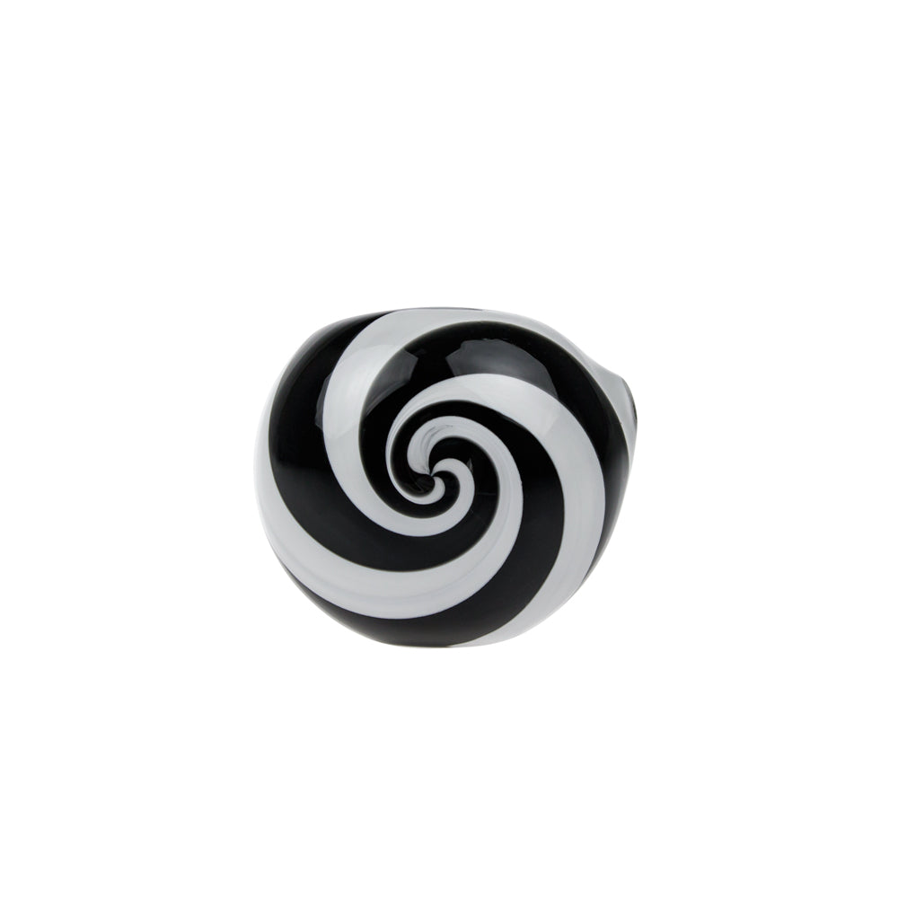 G-Spot Glass Spoon Pipe - Black and White Stripes