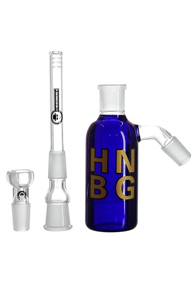 WS Heisenberg HNBG Glass Precooler | 18.8mm | Blue - Downstem and Herb Bowl Included