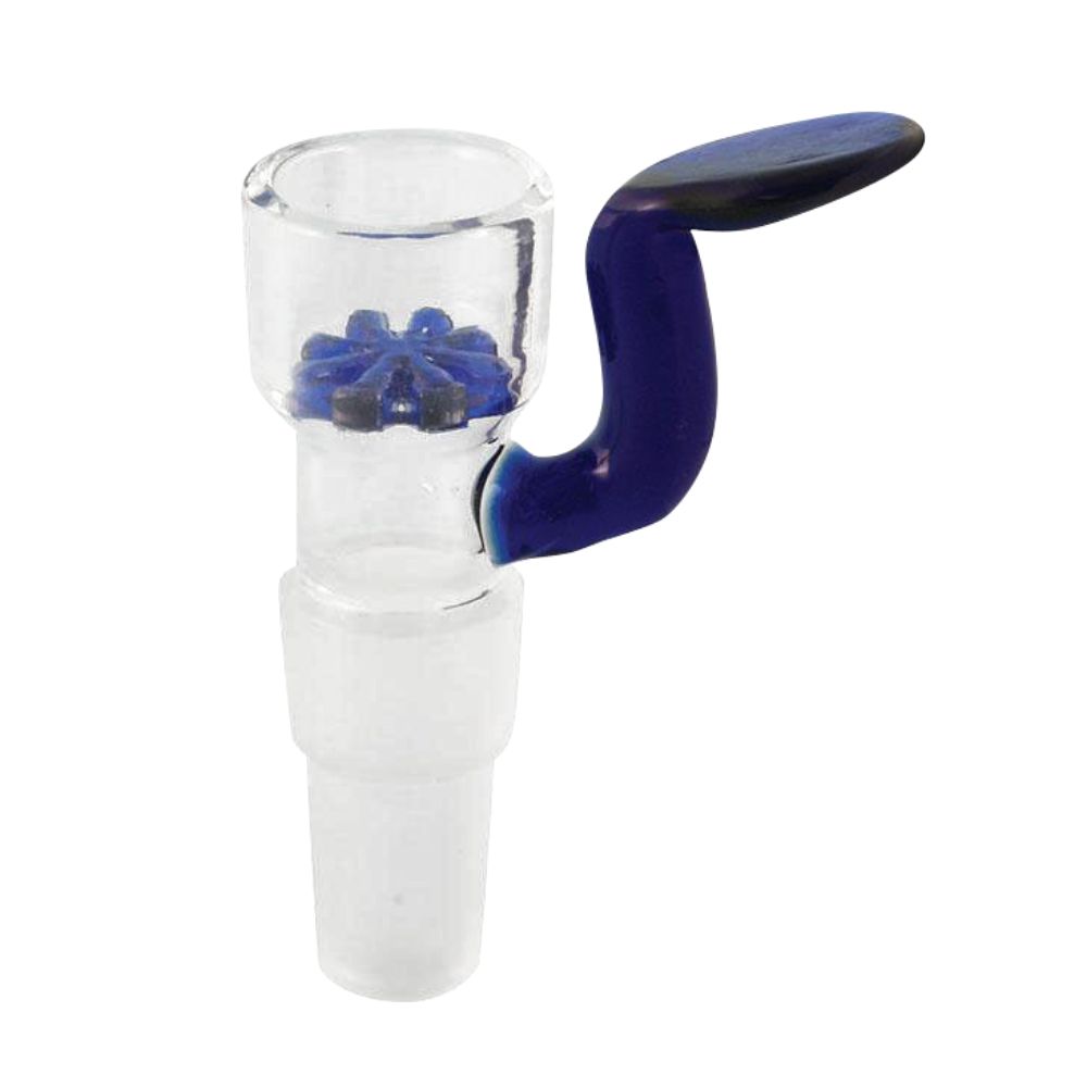 Glass Bowl with Honeycomb Screen and Long Handle | Blue