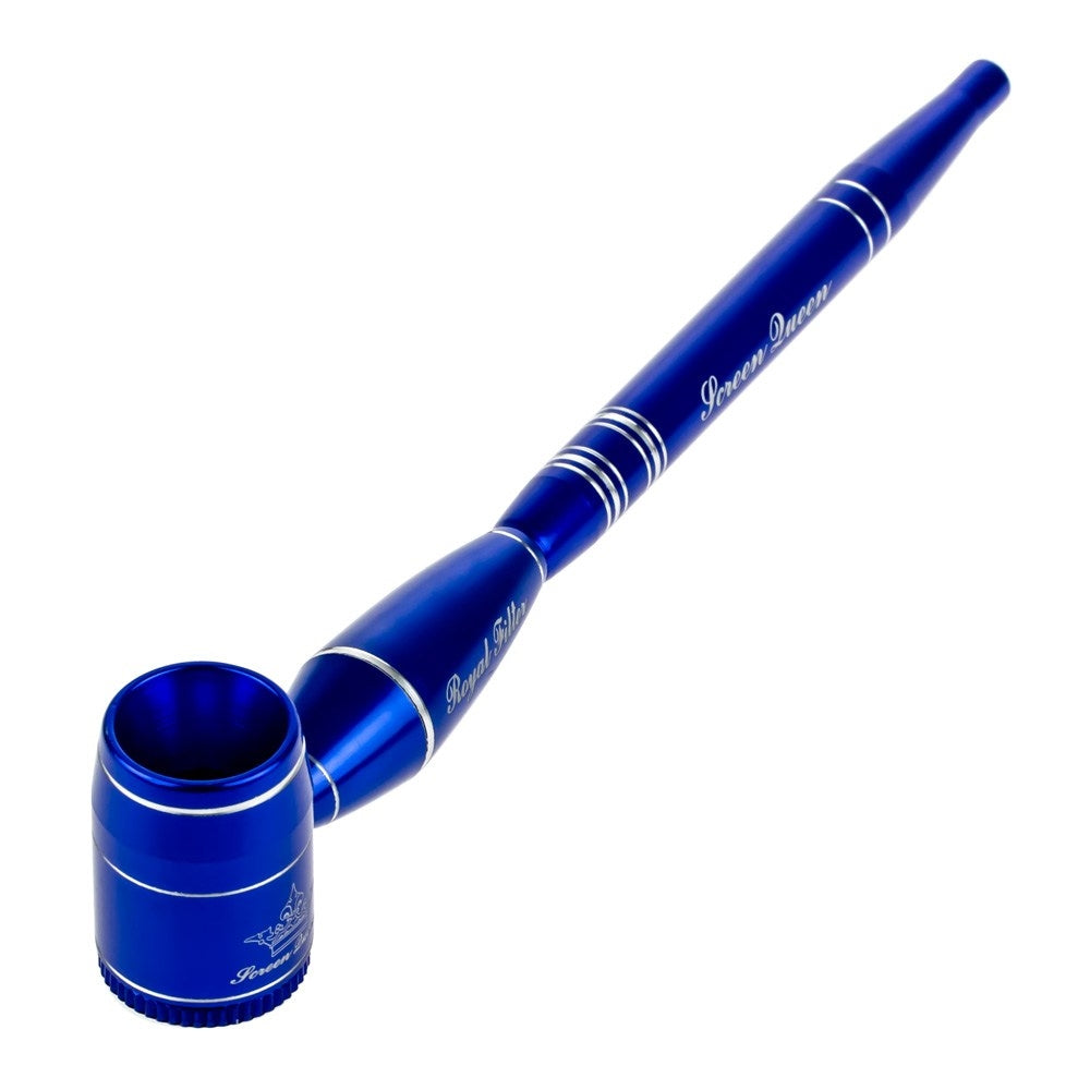 Screen Queen Hand Pipe with Royal Filter Kit | Blue - Front View