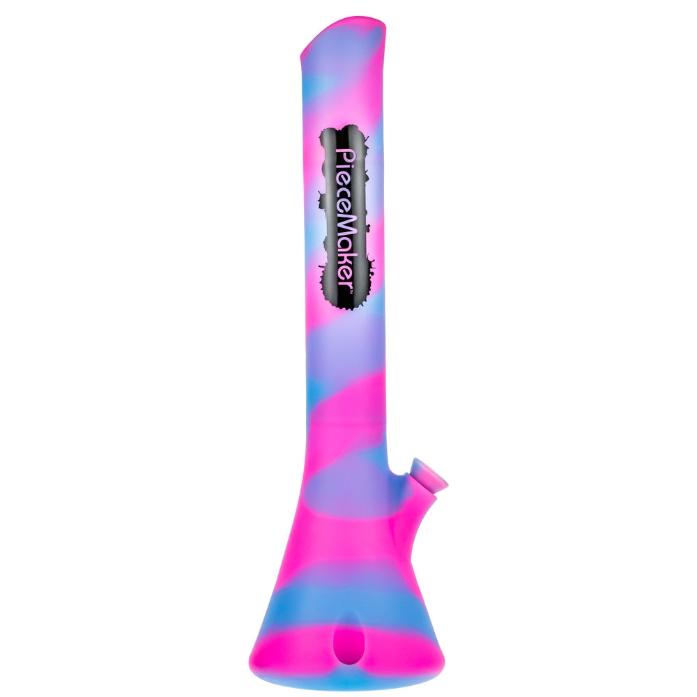 PieceMaker Kahuna Beaker Base Silicone Bong | Pink/Blue - Side View 3