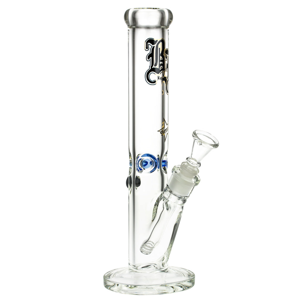 Black Leaf 9mm Straight Ice Bong | 35 cm - Side View 1