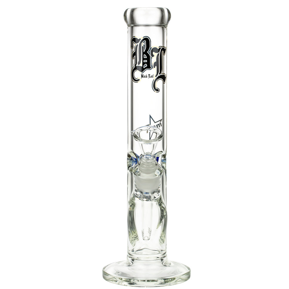 Black Leaf 7mm Straight Ice Bong | 34 cm - Front View