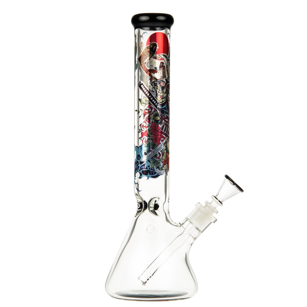 Black Leaf Ronin and Geisha Beaker Ice Bong Box Set - Side View 4