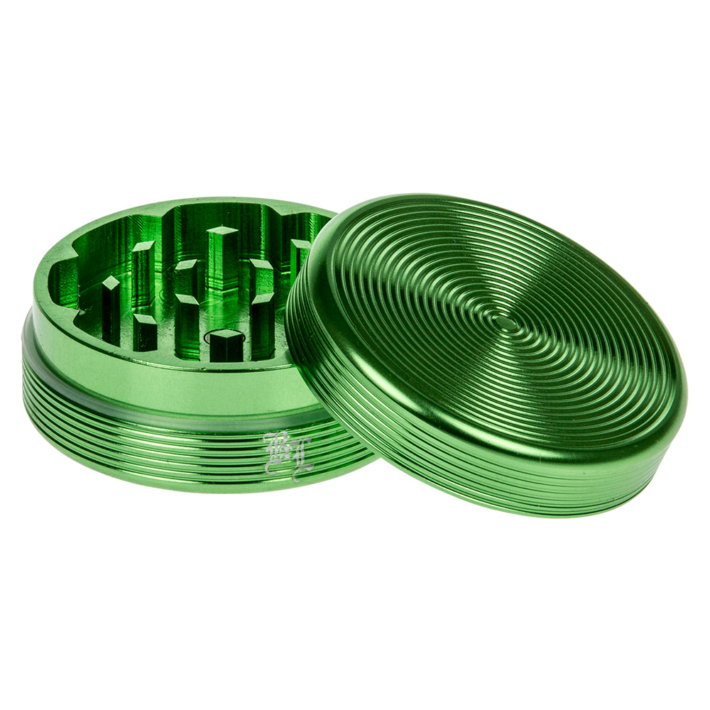 Black Leaf - Ripple Textured Aluminum Herb Grinder - 2-part - 50mm - Green