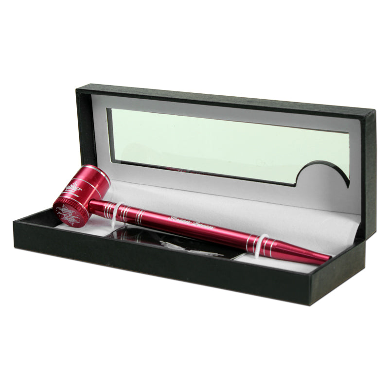 The Screen Queen Pipe - Anodized Aluminum Screenless Hand Pipe - Red In box