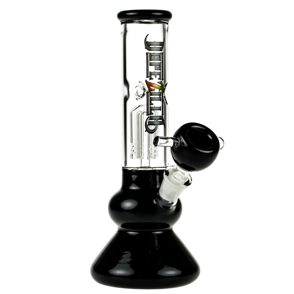 Dopezilla Tokyo Dope Glass Beaker Ice Bong with Tree Perc | Green | side view 1
