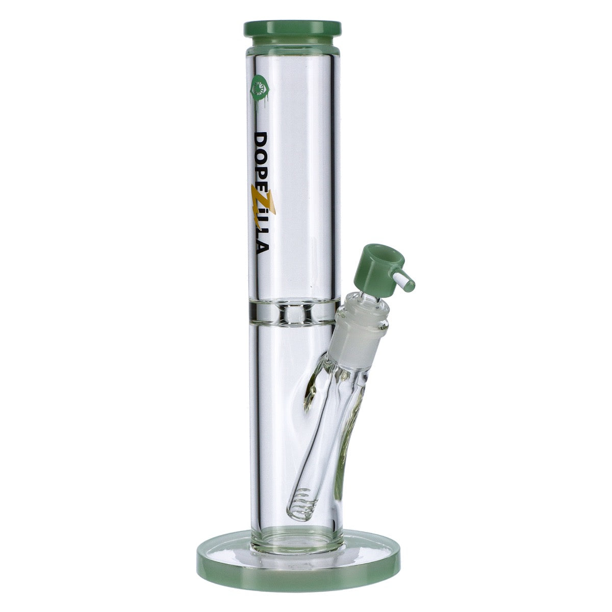 Dopezilla Cyclops Straight Ice Bong | 12 Inch | Milky Teal | side view 1
