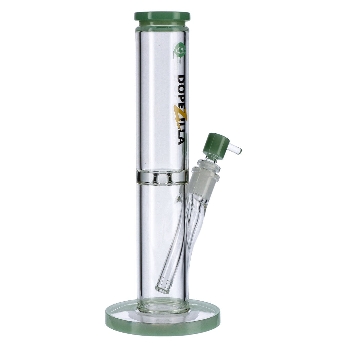 Dopezilla Cyclops Straight Ice Bong | 12 Inch | Milky Teal | side view 4
