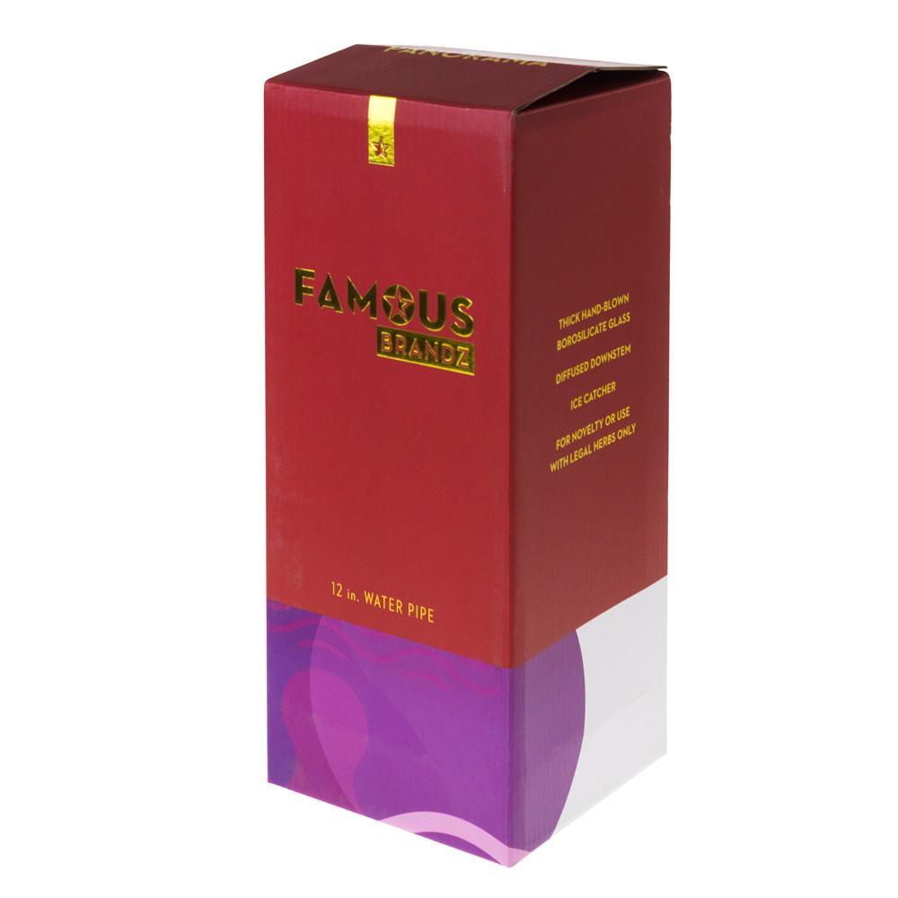 Famous Brandz Panorama Straight Glass Ice Bong | 12 Inch | with box