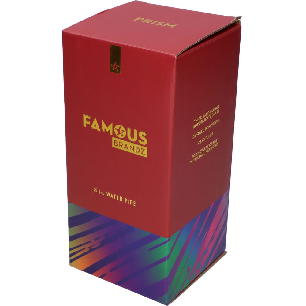 Famous X 8 Inch Fumed Glass Beaker Ice Bong | Prism | box
