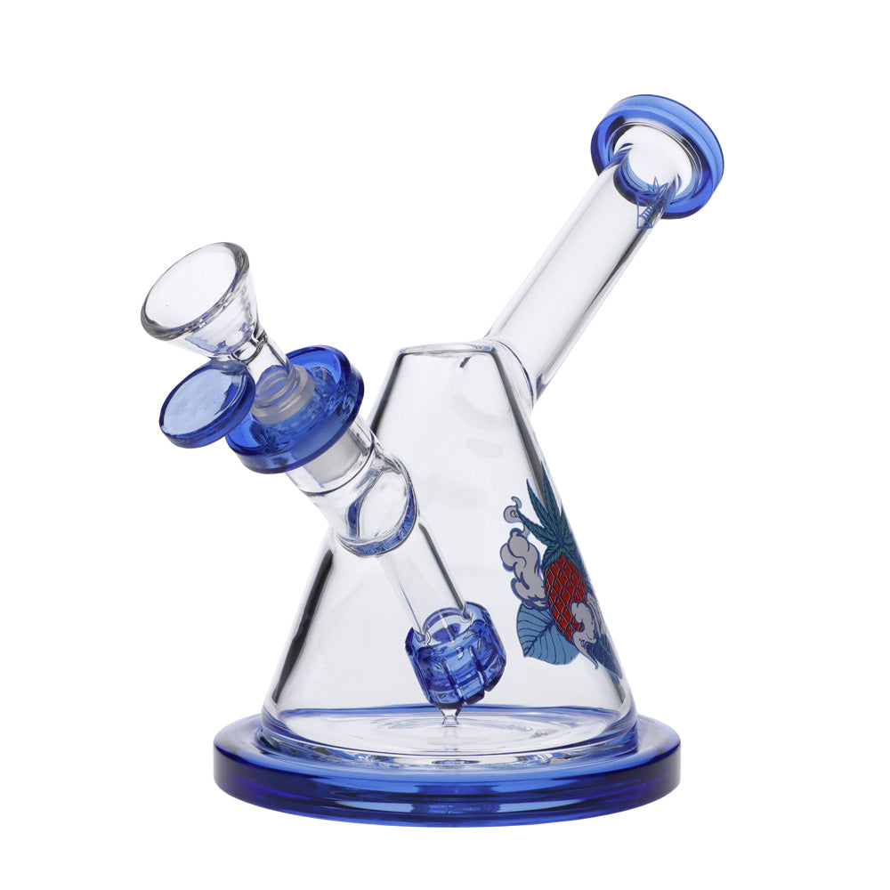 Cabana Cannabis Co. Beaker Base Bong | Blue | side view 5