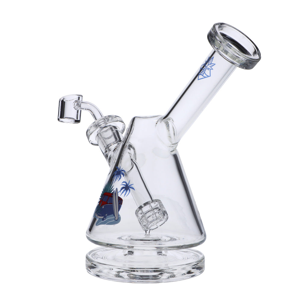 Cabana Cannabis Co. Beaker Base Bong with Circular Foot | Clear | side view 2