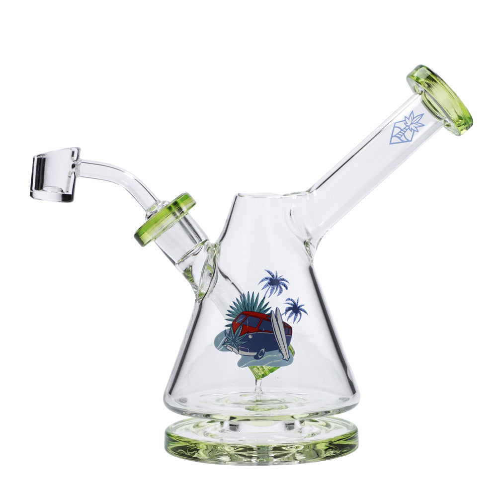 Cabana Cannabis Co. Beaker Base Bong with Circular Foot | Green | with banger