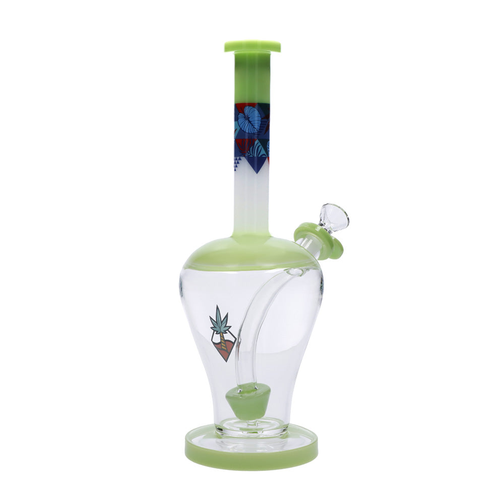 Cabana Cannabis Co. Vase Base Perc Bong with Circular Foot | Green | side view 2