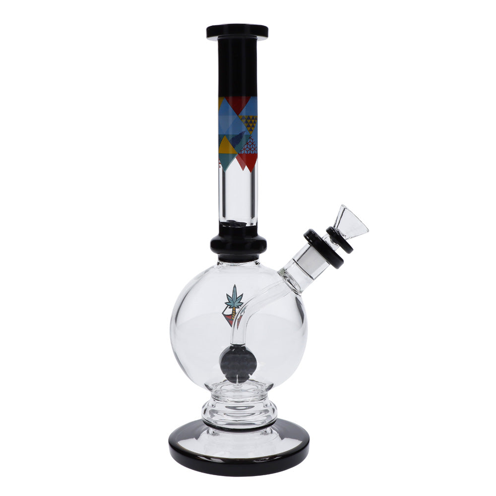 Cabana Cannabis Co. Bubble Base Bong with Circular Foot | Black | side view 4