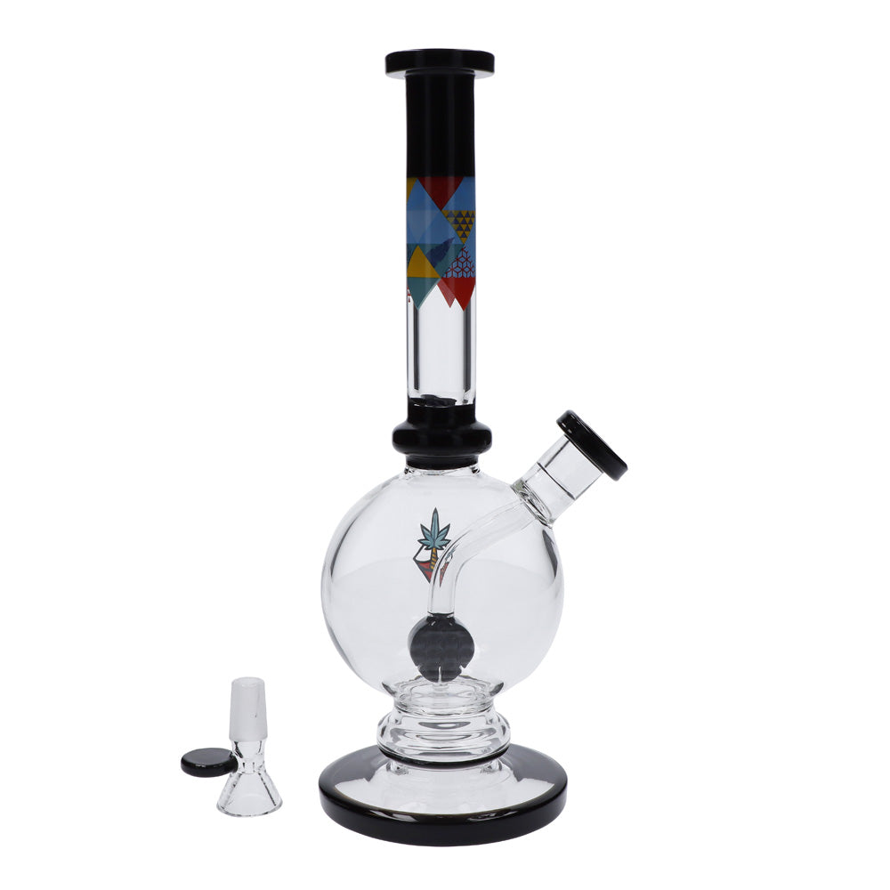 Cabana Cannabis Co. Bubble Base Bong with Circular Foot | Black | disassembled