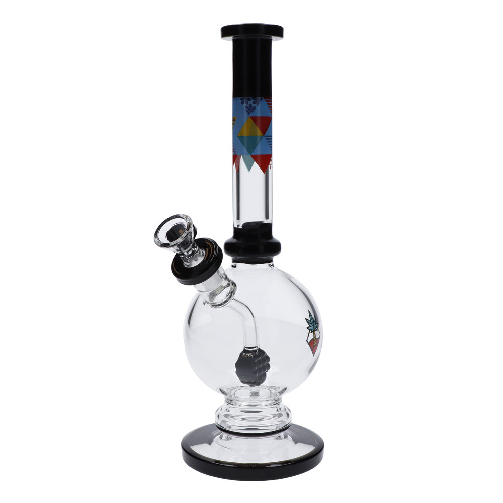 Cabana Cannabis Co. Bubble Base Bong with Circular Foot | Black | side view 5