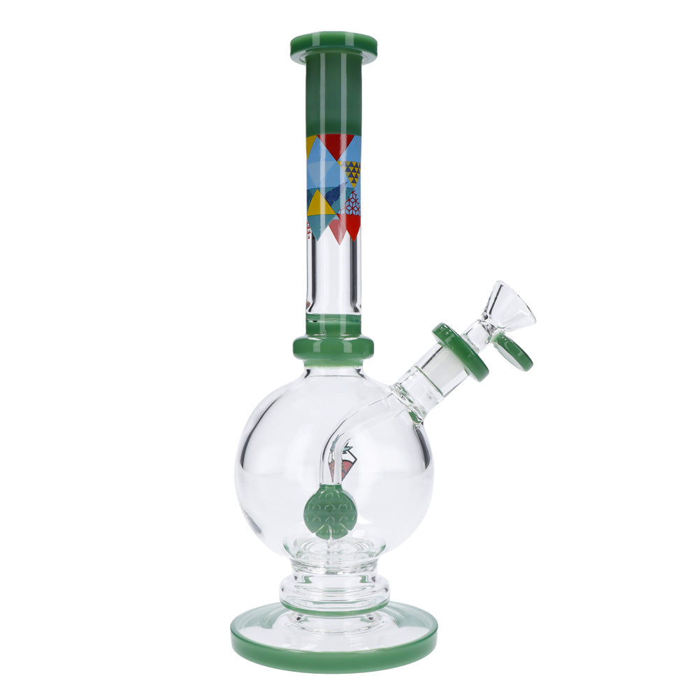 Cabana Cannabis Co. Bubble Base Bong with Circular Foot | Jade Green | side view 4