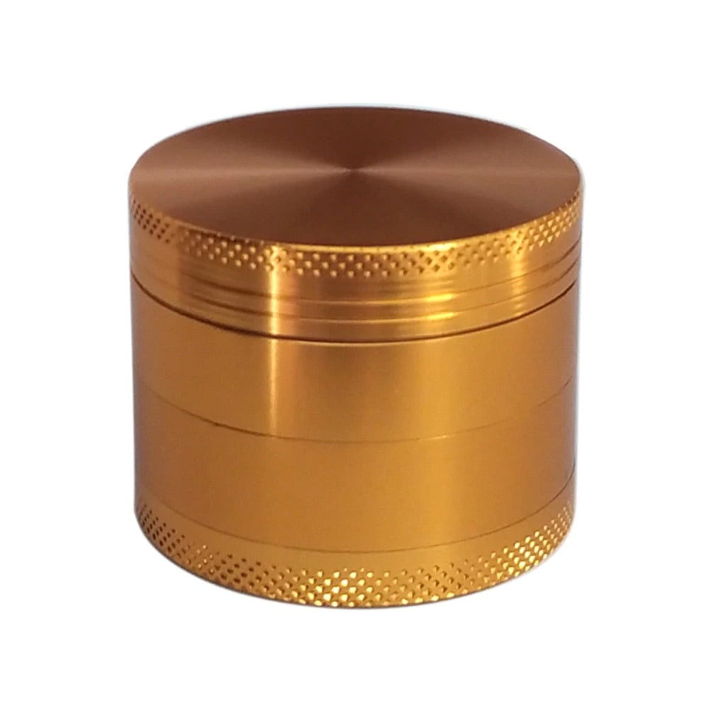 Aluminum 63mm Herb Grinder with Pollen Screen and Magnetic Lid | Gold