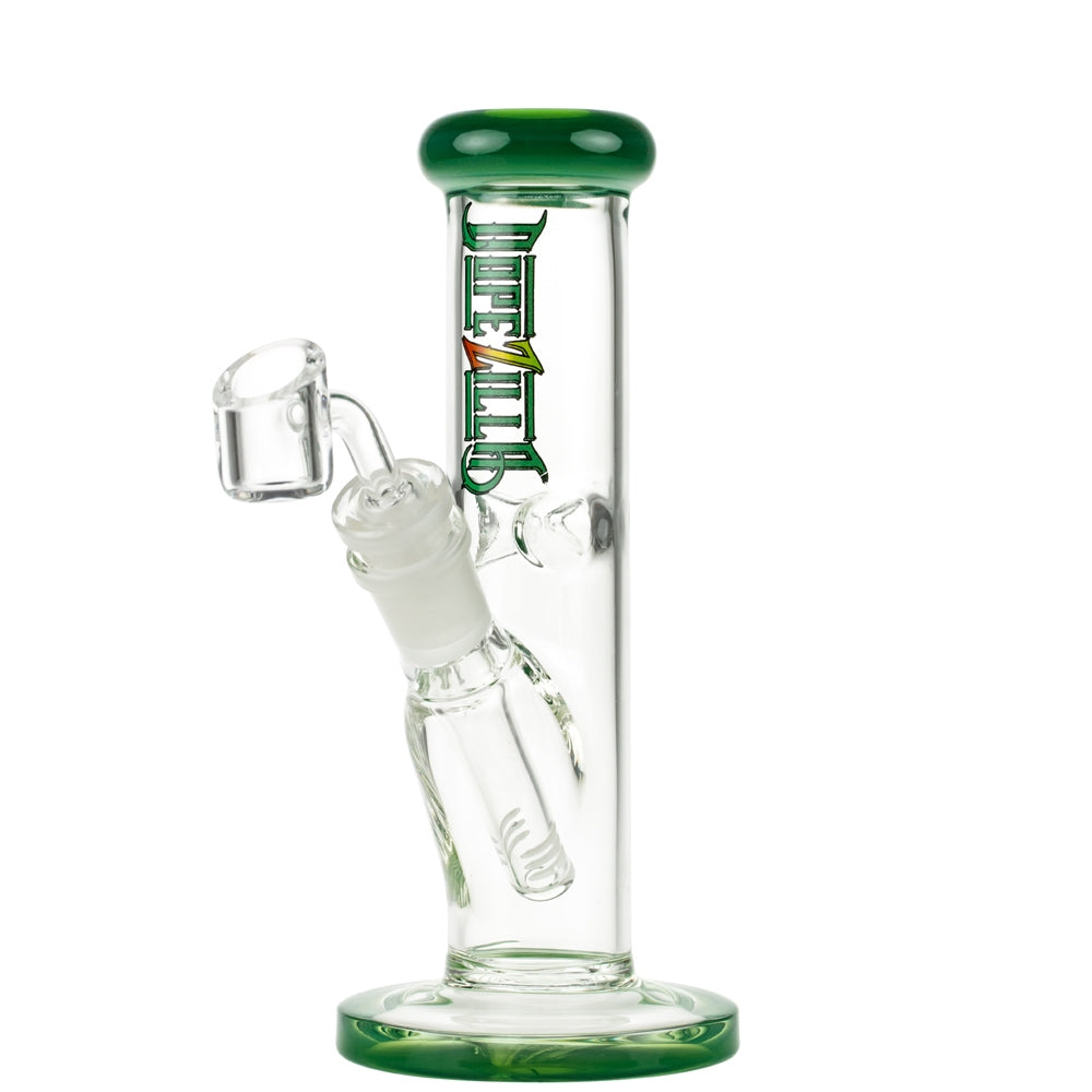Dopezilla Minilla Straight Mini Vapor Ice Bong | Milky Jade - Side View 2