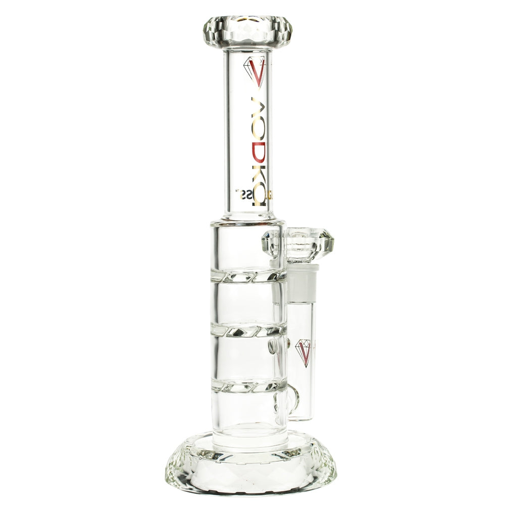 Vodka Glass Sapphero Straight Triple Percolator Bong - Side View 3
