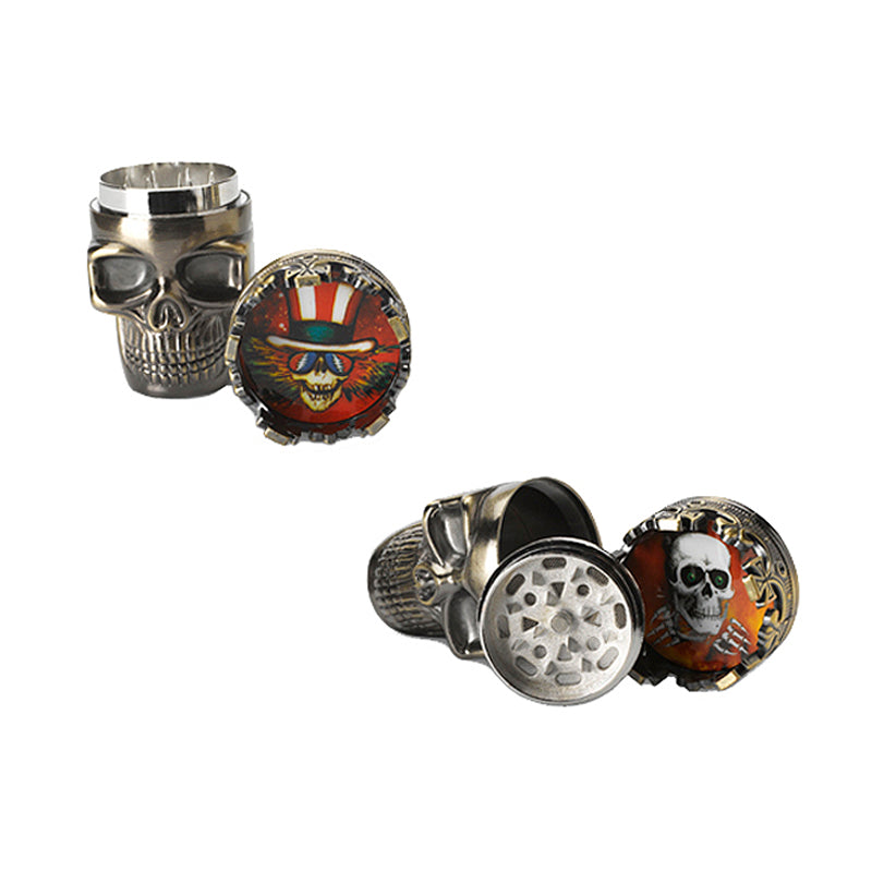 King Skull - Metal Herb Grinder - 3-parts
