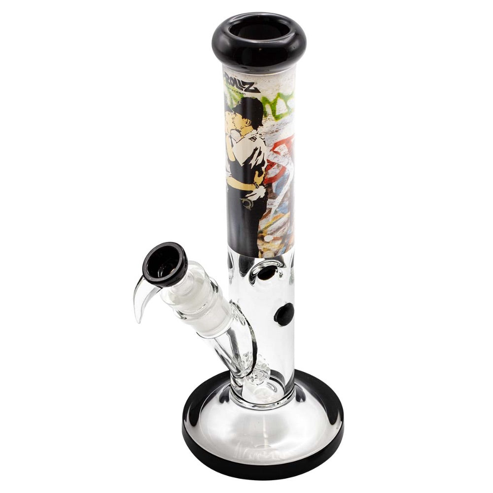 G-Rollz Banksy Straight Tube Bong | Cop On Cop | side view 3