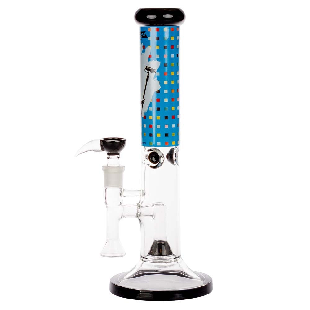 G-Rollz Banksy Straight Tube Percolator Bong | Paint Roller Rat | side view 2