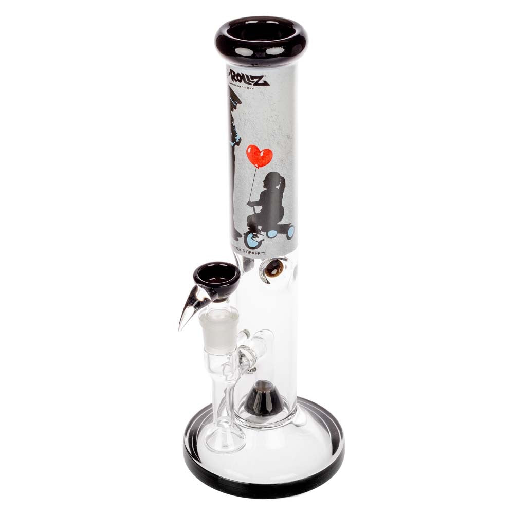 G-Rollz Banksy Straight Tube Percolator Bong | Speeding Tricycle | side view 3