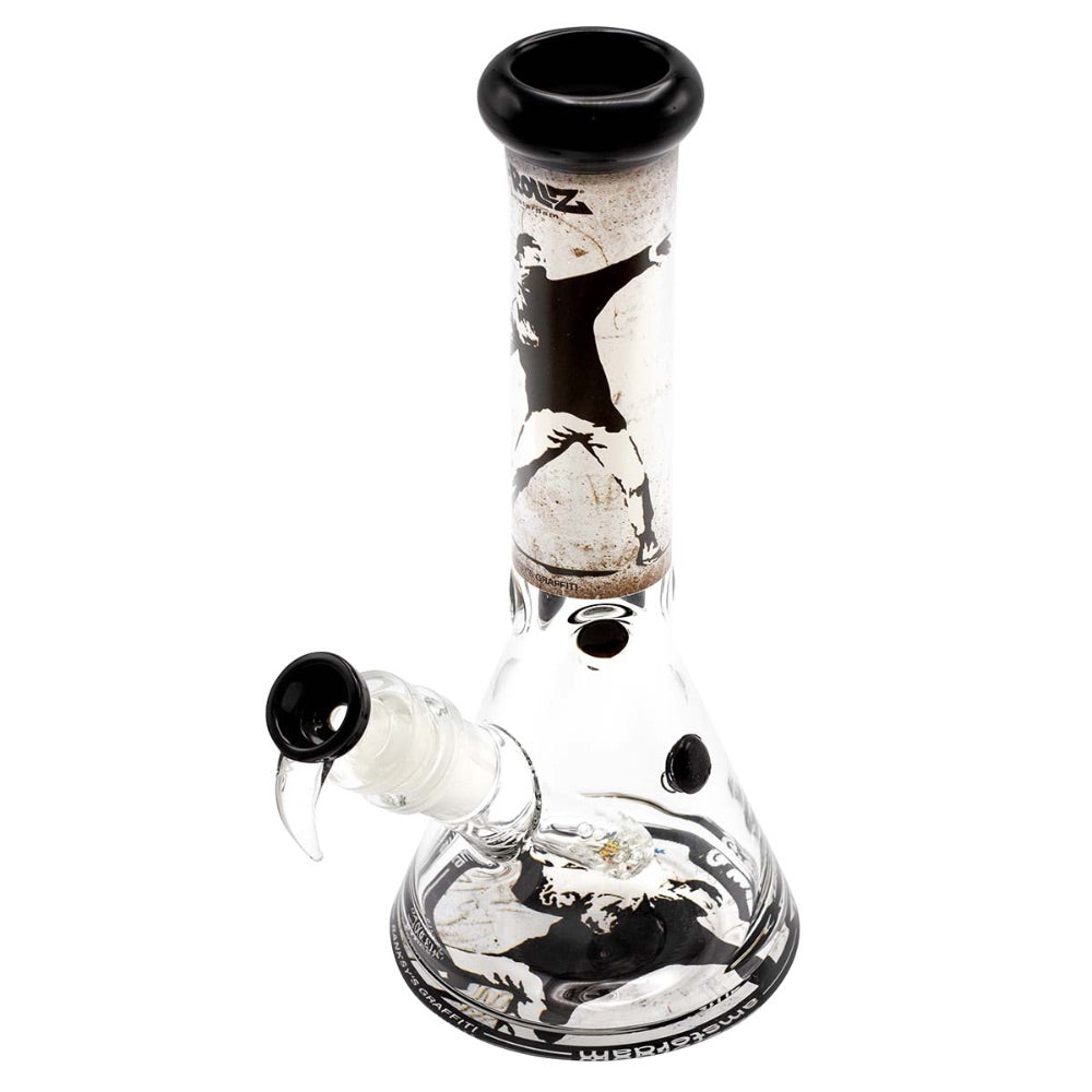 G-Rollz Banksy Beaker Base Bong | Flower Thrower | side view 3