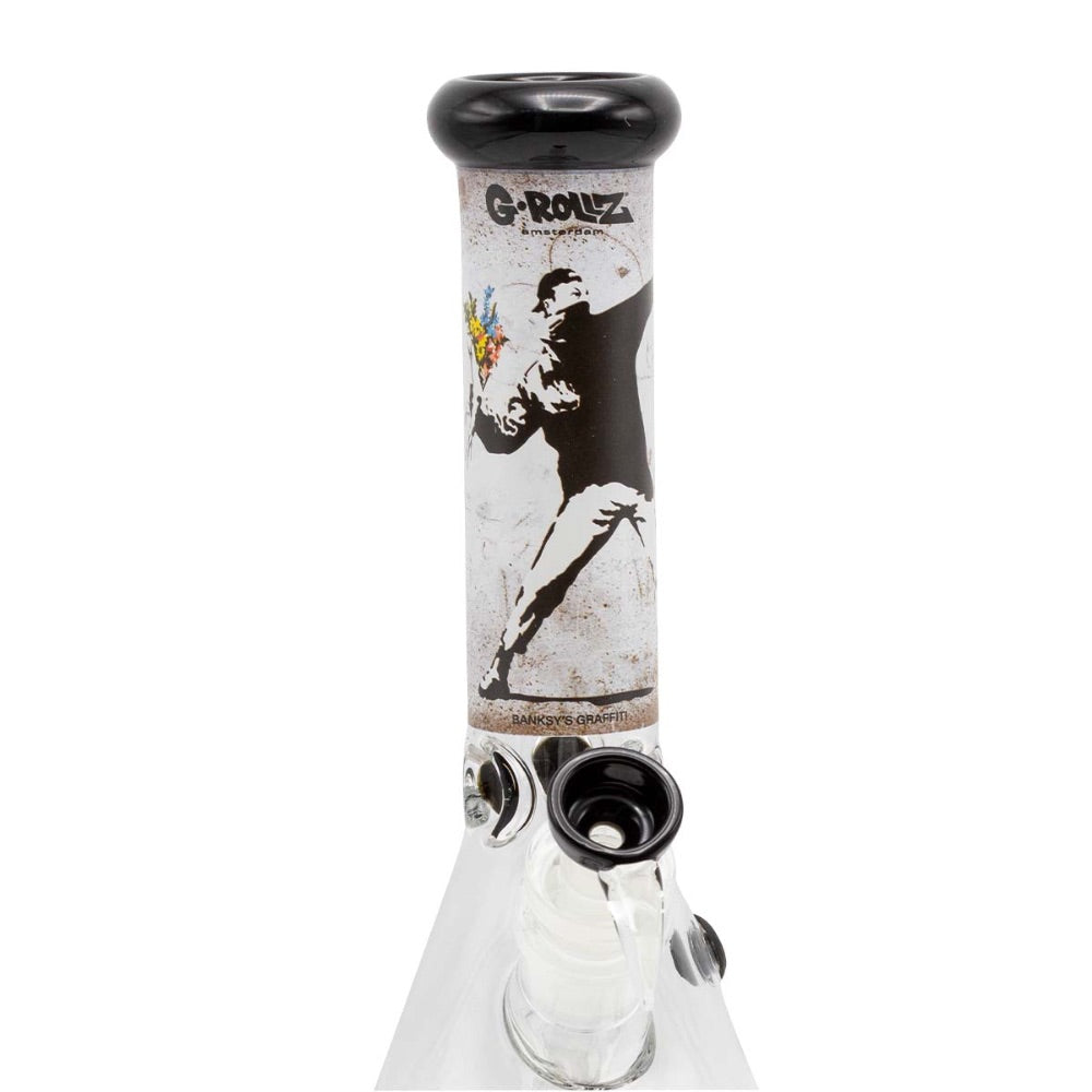 G-Rollz Banksy Beaker Base Bong | Flower Thrower | stem view