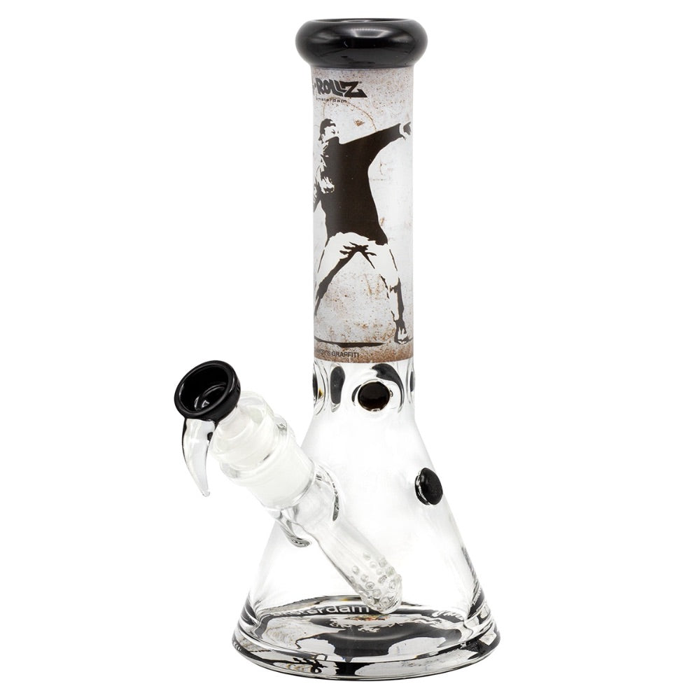 G-Rollz Banksy Beaker Base Bong | Flower Thrower | side view 1