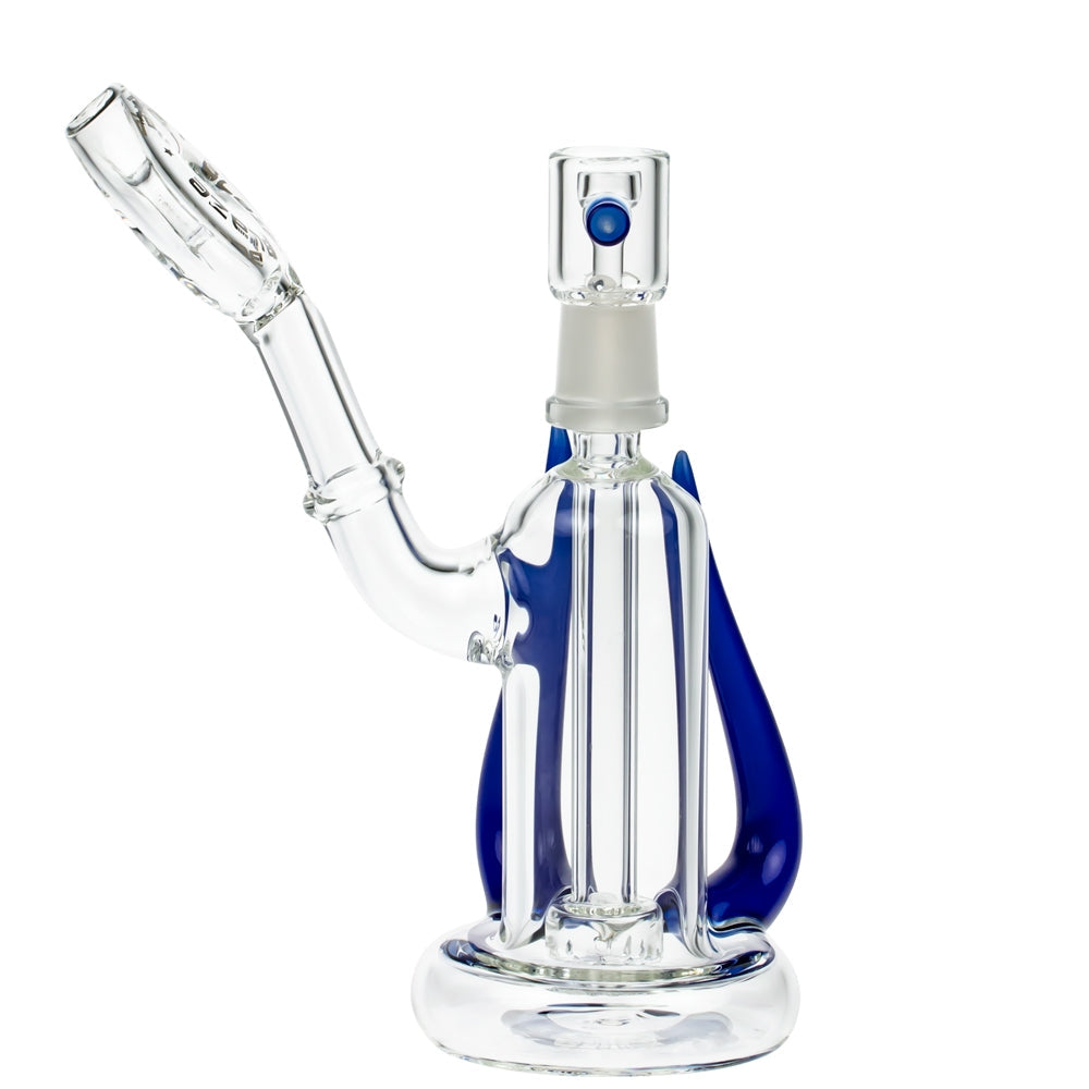 Blaze Glass Concentrate Oil Bubbler with Showerhead Diffuser | Blue - Side View 6