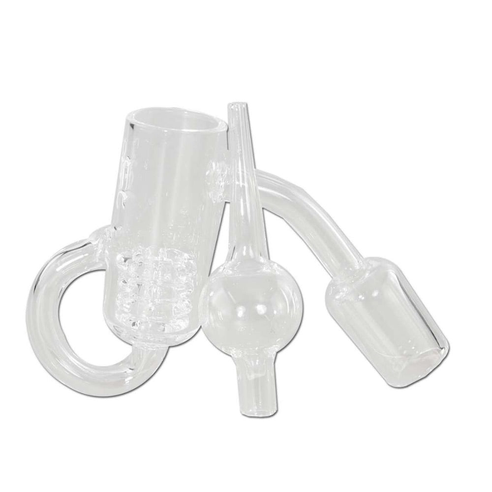 Black Leaf Loop Banger with Drum Perc and Carb Cap | 18.8mm | 45 Degree