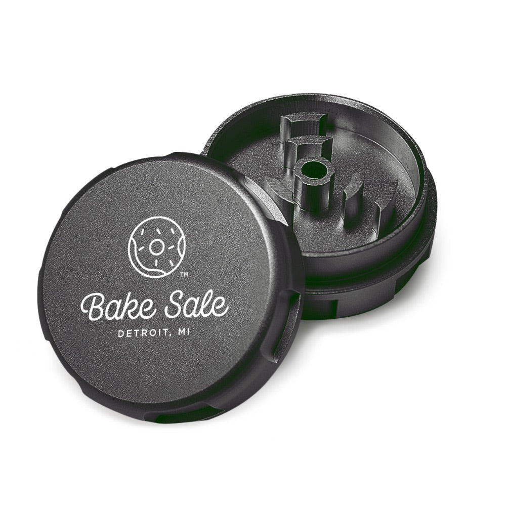 Bake Sale 2-Part Aircraft Grade Aluminum Grinder | Logo | Black