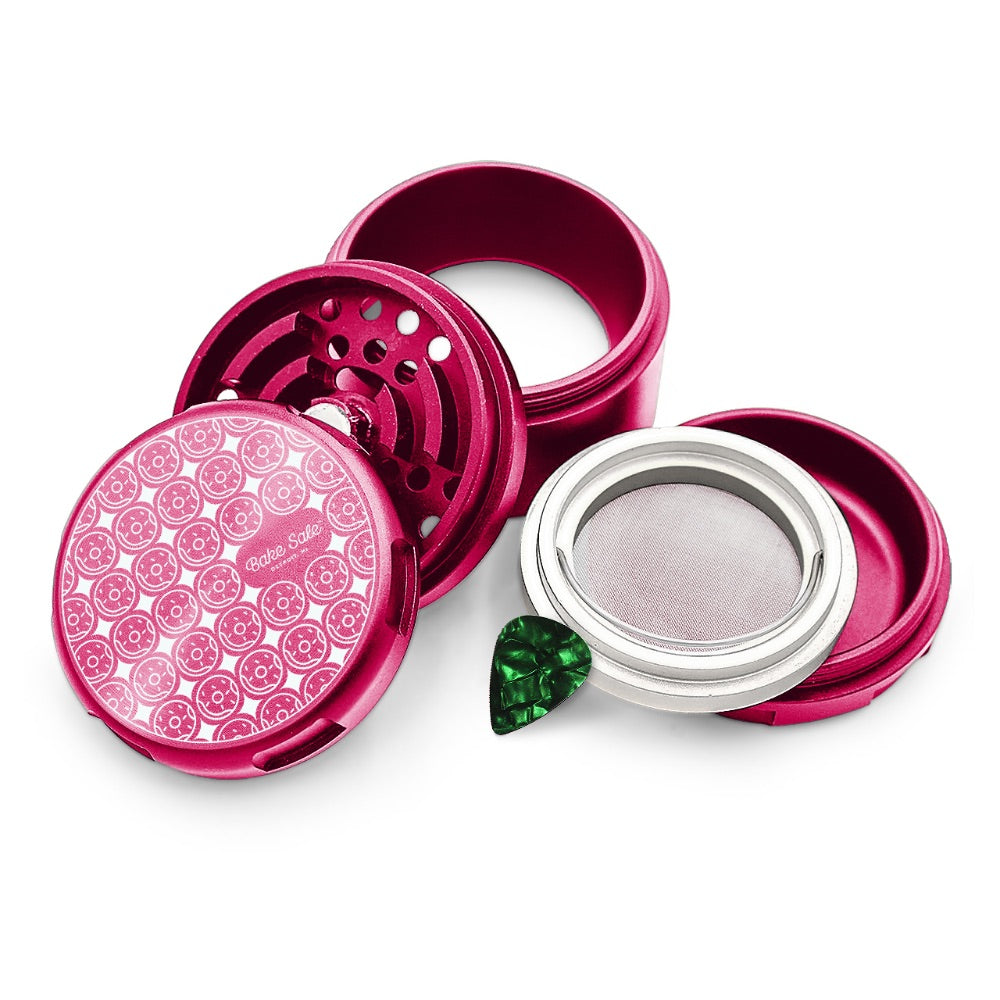 Bake Sale 5-Part 75 Frosted Aircraft Grade Aluminum Grinder | Donut Pattern | Pink