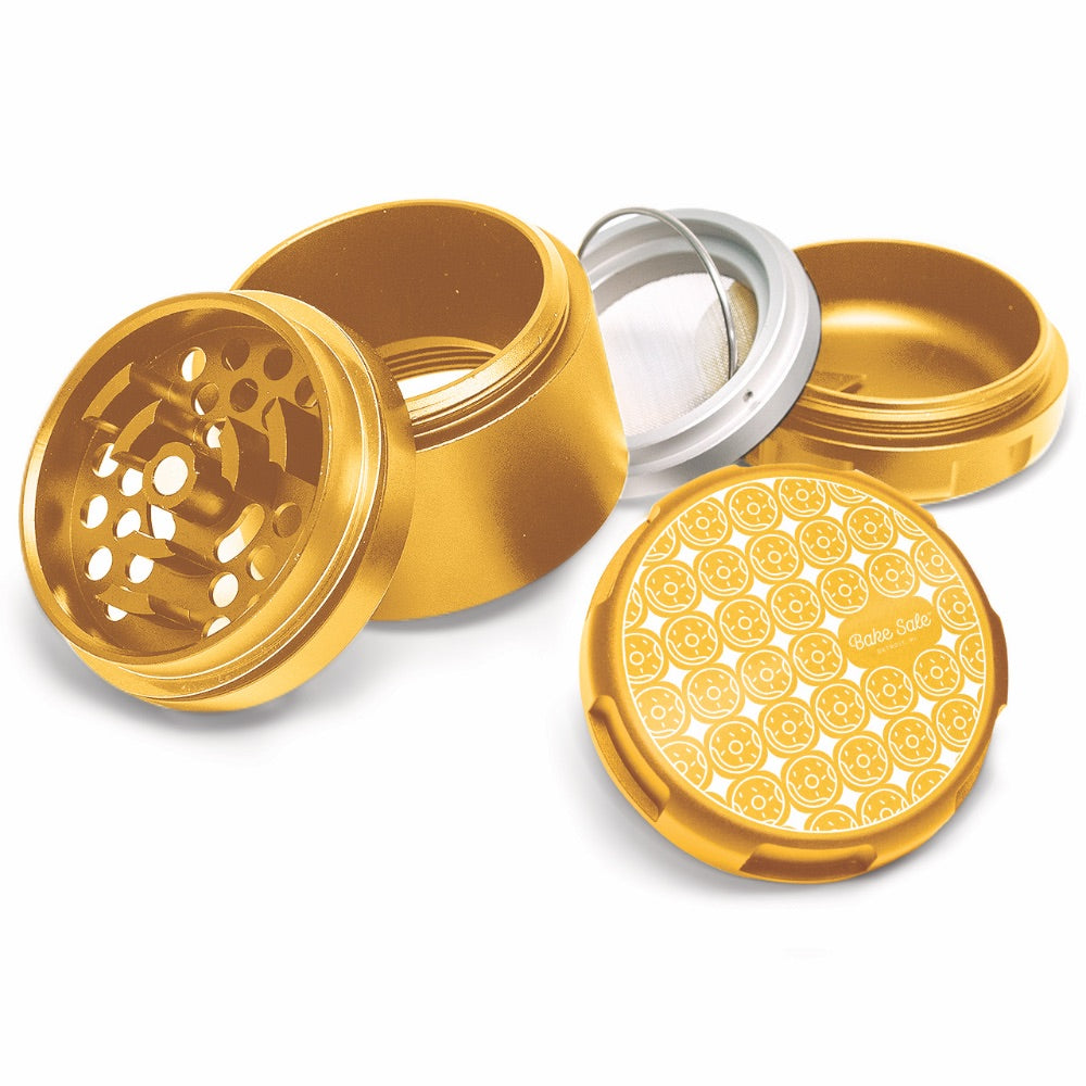 Bake Sale 5-Part Donut Pattern Aircraft Grade Aluminum Grinder | Gold