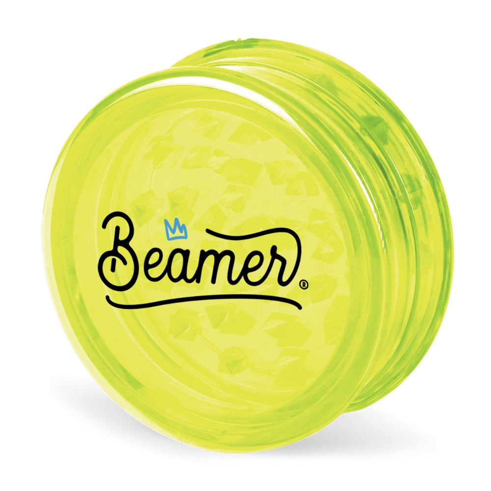 Beamer 63mm Crown Logo Design Virgin Acrylic Grinder | Yellow