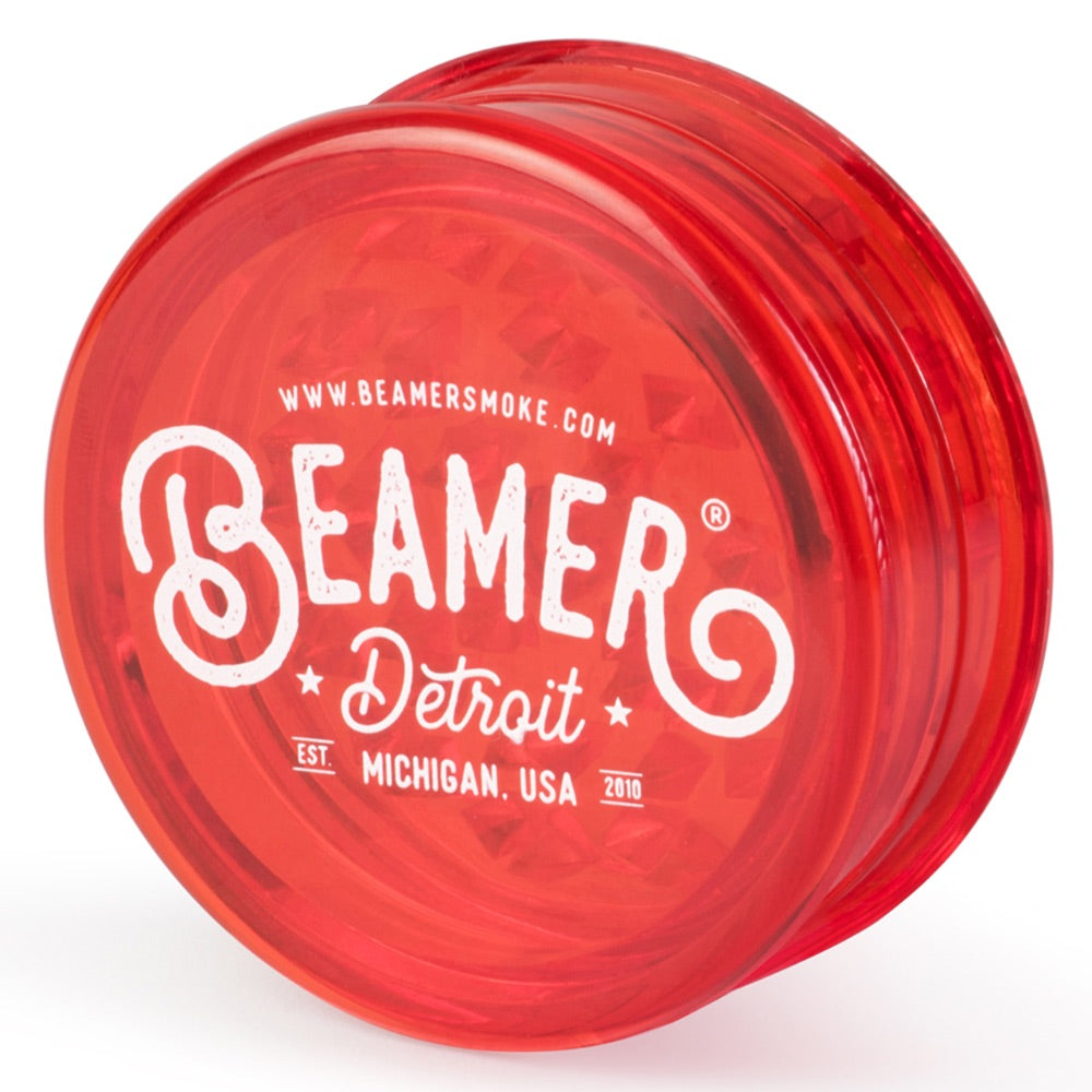 Beamer 63mm Detroit Logo Design Virgin Acrylic Grinder | red