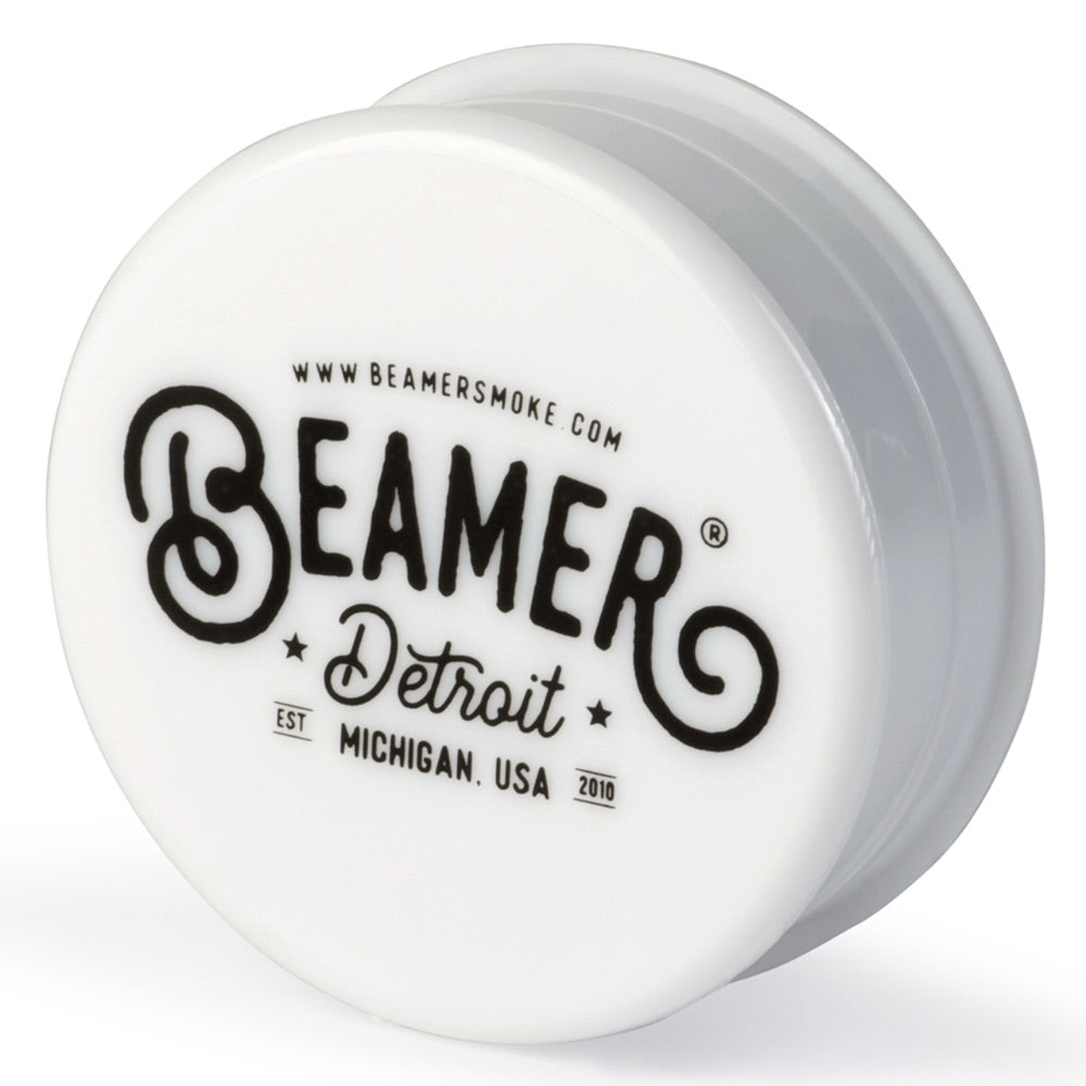 Beamer 63mm Detroit Logo Design Virgin Acrylic Grinder | white