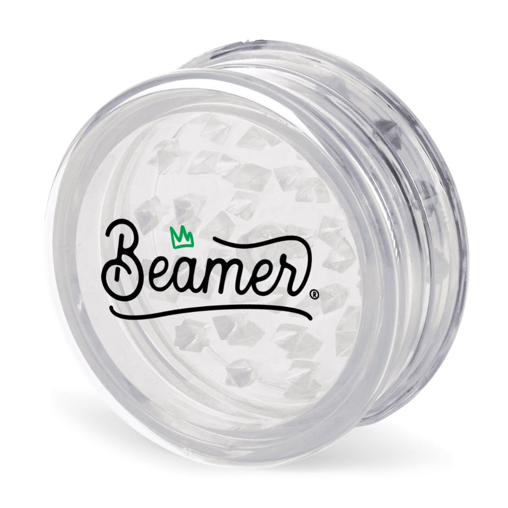 Beamer 90mm Crown Logo Designs Virgin Acrylic Grinder | clear