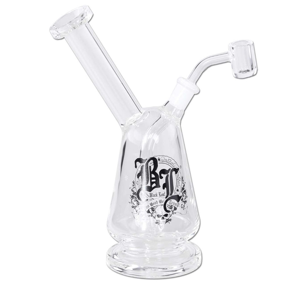 Black Leaf Glass Drum Percolator Dab Rig | Clear