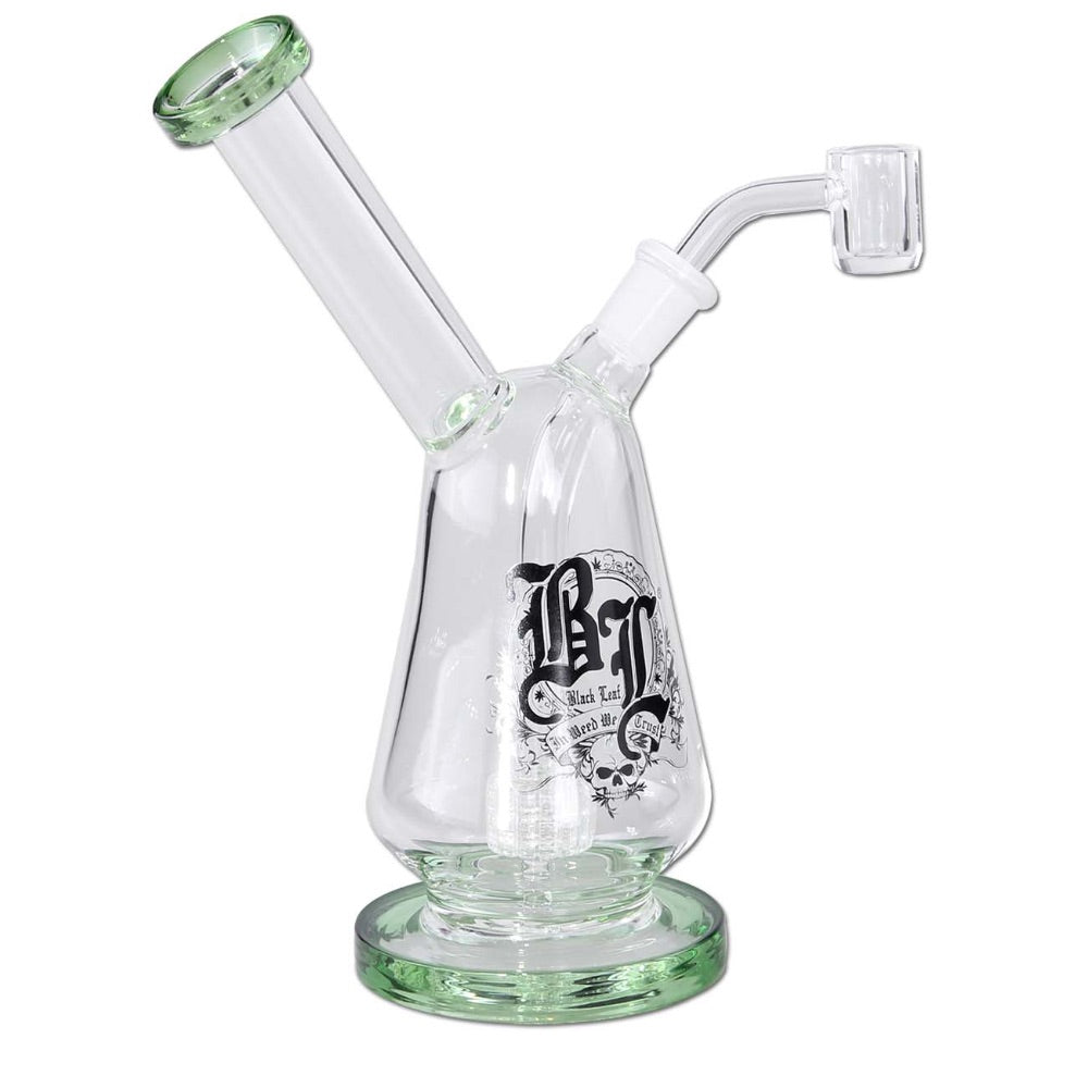 Black Leaf Glass Drum Percolator Dab Rig | Green