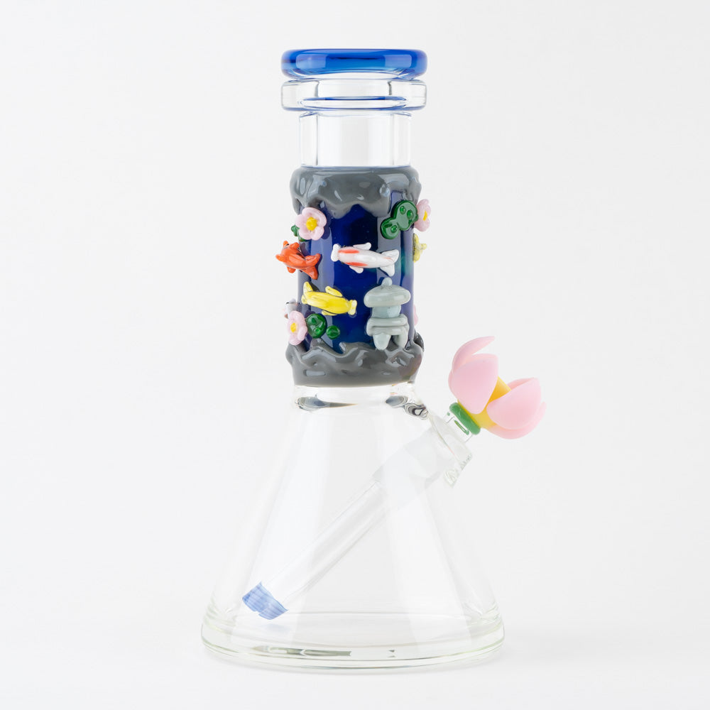 Empire Glassworks Baby Beaker Bong | Koi Pond | side view 2