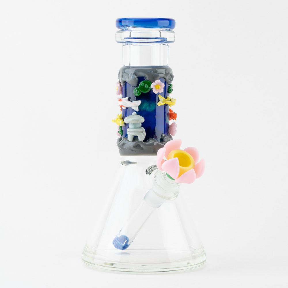 Empire Glassworks Baby Beaker Bong | Koi Pond | side view 3