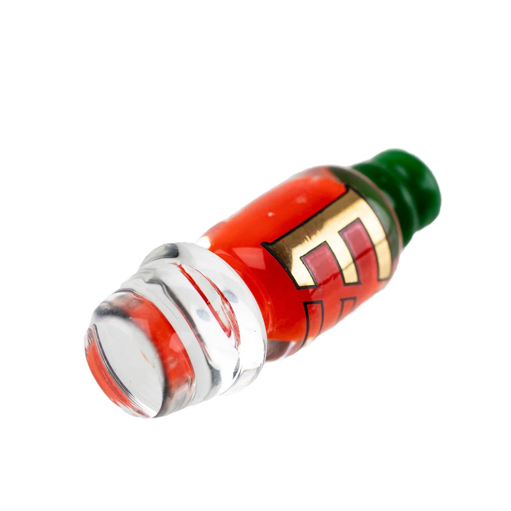 Empire Glassworks Sriracha Bottle Puffco Peak Pro Carb Cap | side view