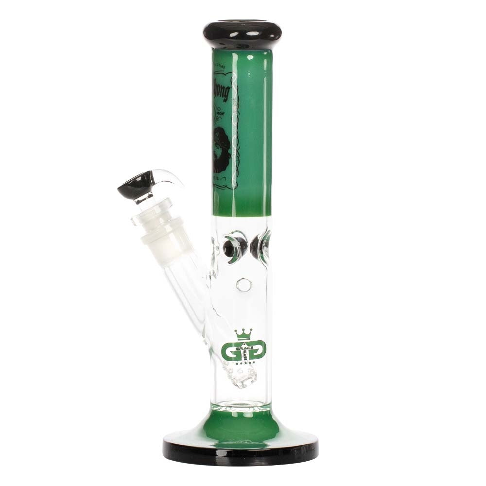 Grace Glass Cheech & Chong Greatest Hits Straight Tube Bong | Green | side view 2