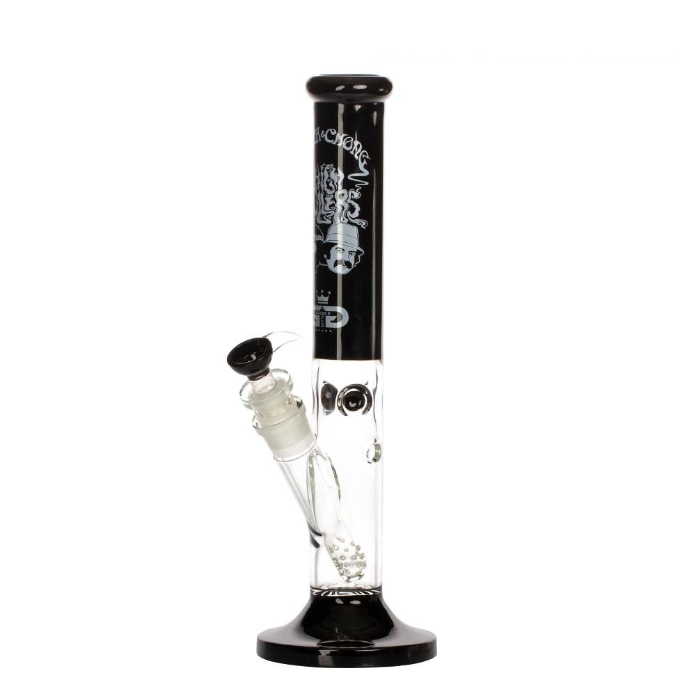 Grace Glass Cheech & Chong High Rollers Straight Tube Bong | Black | side view 1