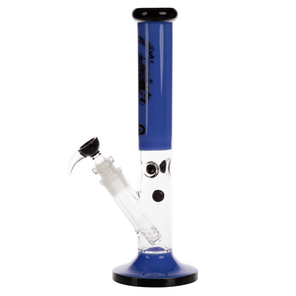 Grace Glass Cheech & Chong High Rollers Straight Tube Bong | Blue | side view 2